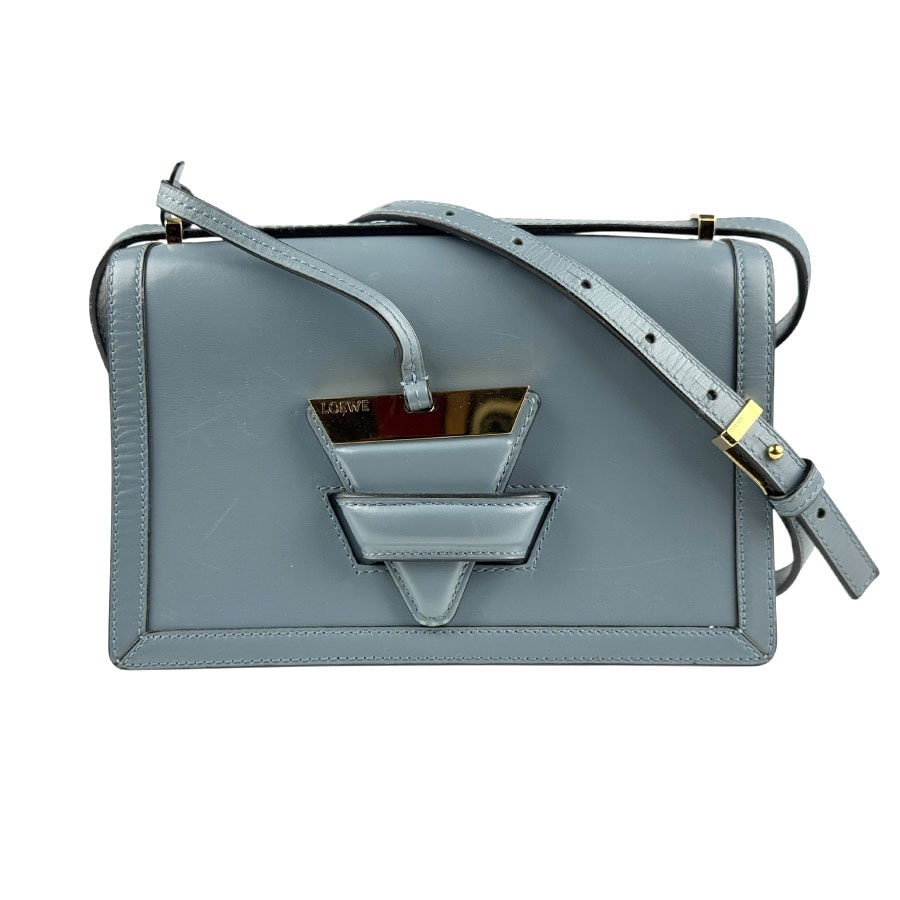 LOEWE ロエベ バルセロナ ショルダーバッグ ブルーグレー 14067 レディース【中古】 z5550 やや傷や汚れあり】ロエベ LOEWE ショルダーバッグ バルセロナ レザー