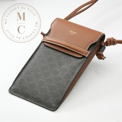 セリーヌ CELINE 携帯・スマホアクセサリー ブラウン トリオンフ ロゴ フォンケース モバイルポーチ ポシェット