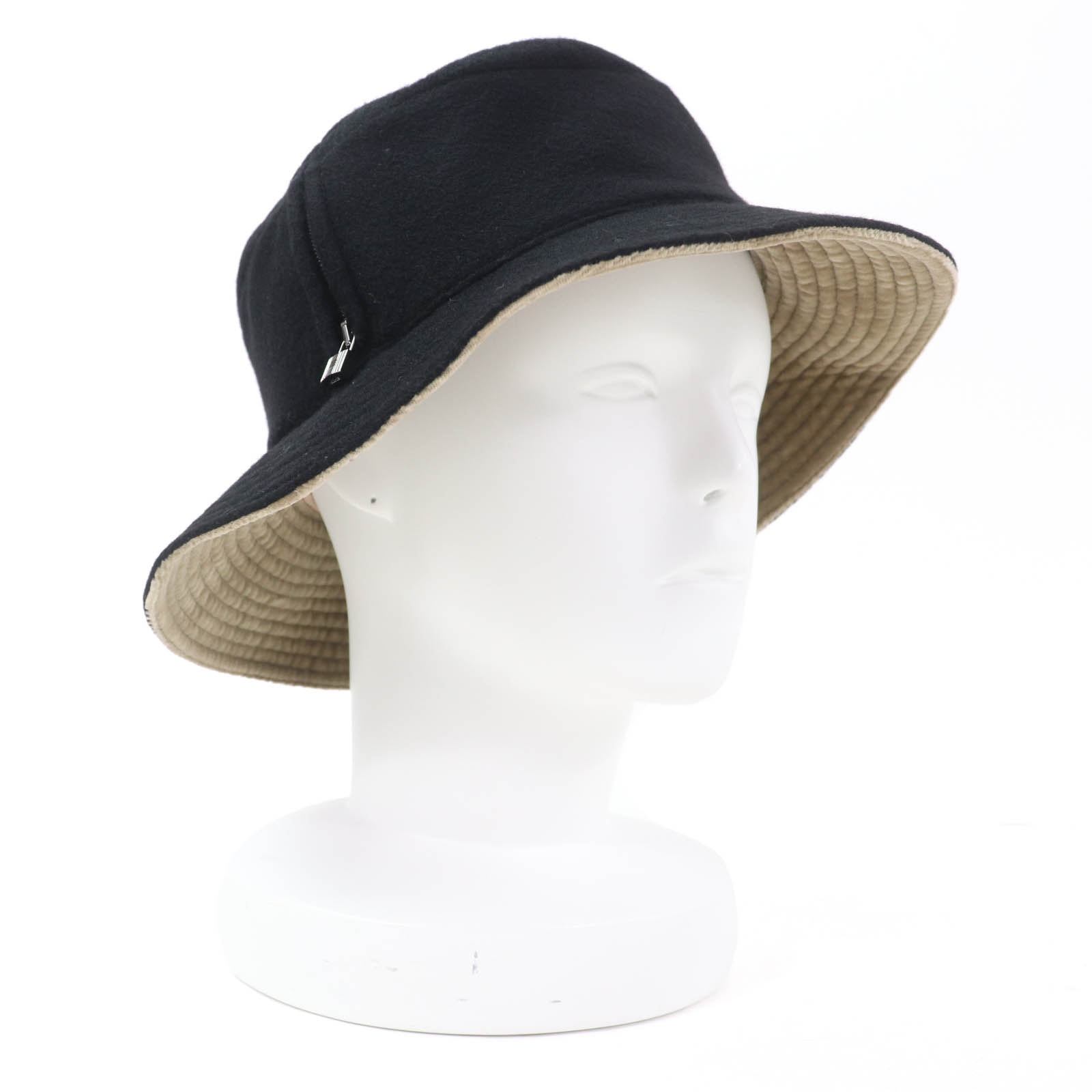 極美品 エルメス
 ハット ブラック レディース 56