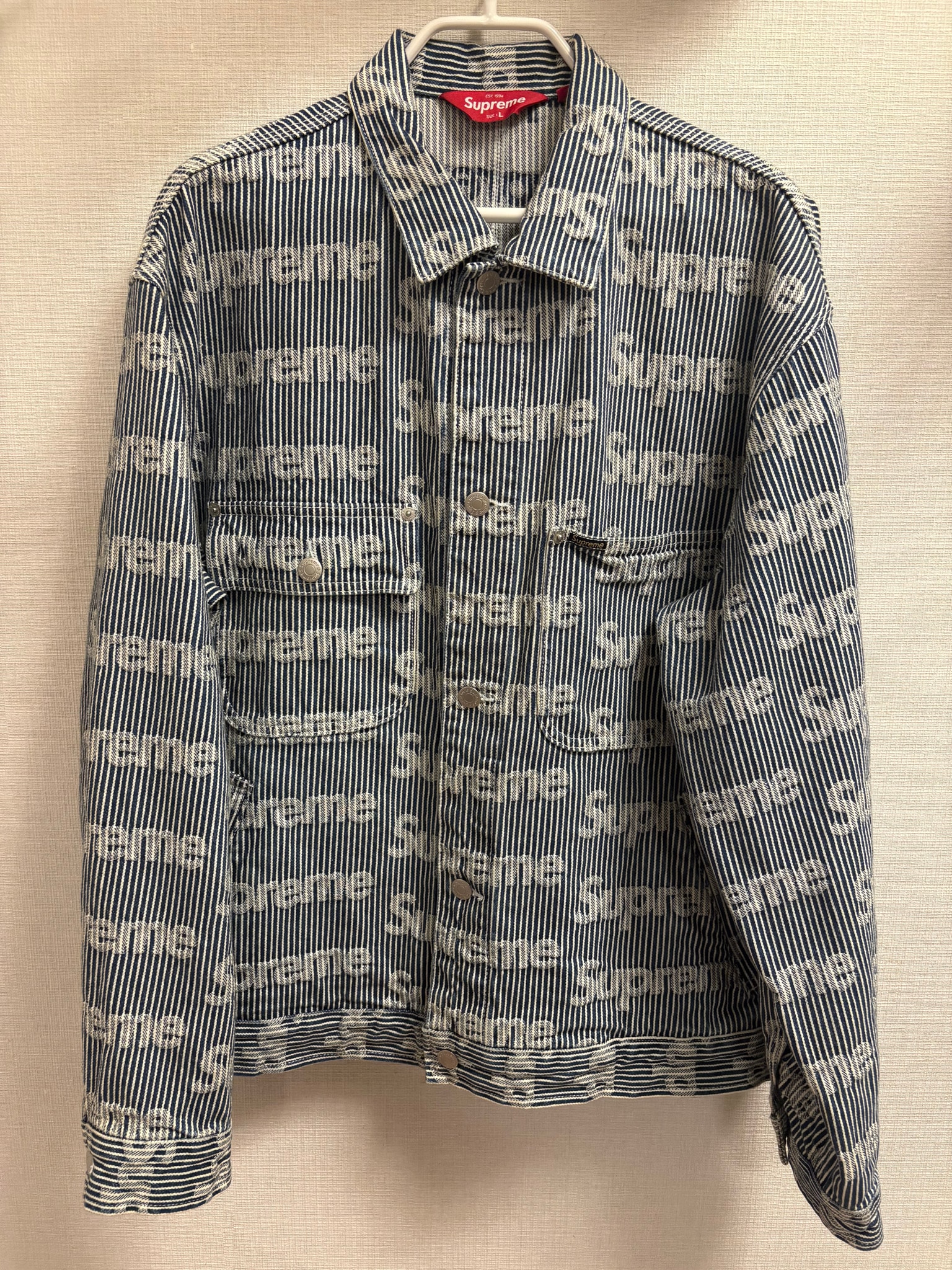 Supreme Denim Chore Trucker Jacket "Stripe"