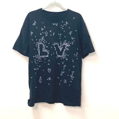 ルイヴィトン LOUIS VUITTON LVスプレッドエンブロイダリー アパレル トップス 半袖Tシャツ コットン ブラック