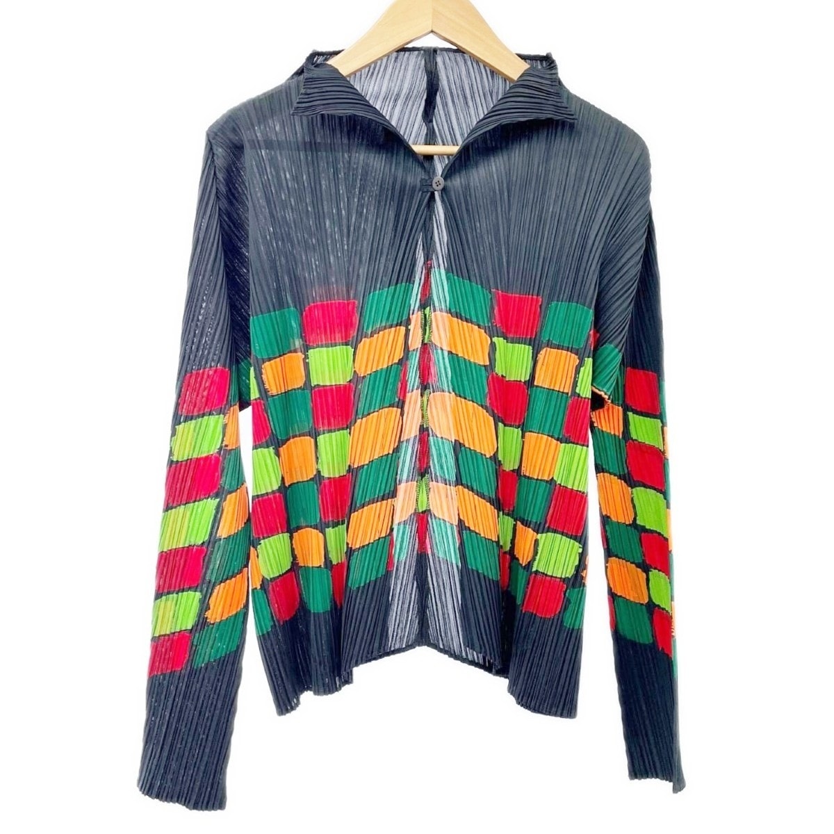 ISSEY MIYAKE イッセイミヤケ カーディガン サイズ3 レディース PP23-JO762 グレーグリーン