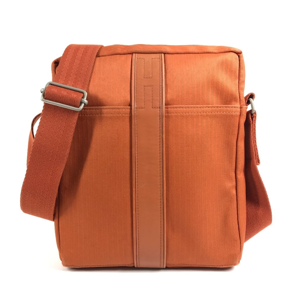 エルメス HERMES アカプルコ バンドリエール カバン 斜め掛け ポシェット ショルダーバッグ キャンバス オレンジ