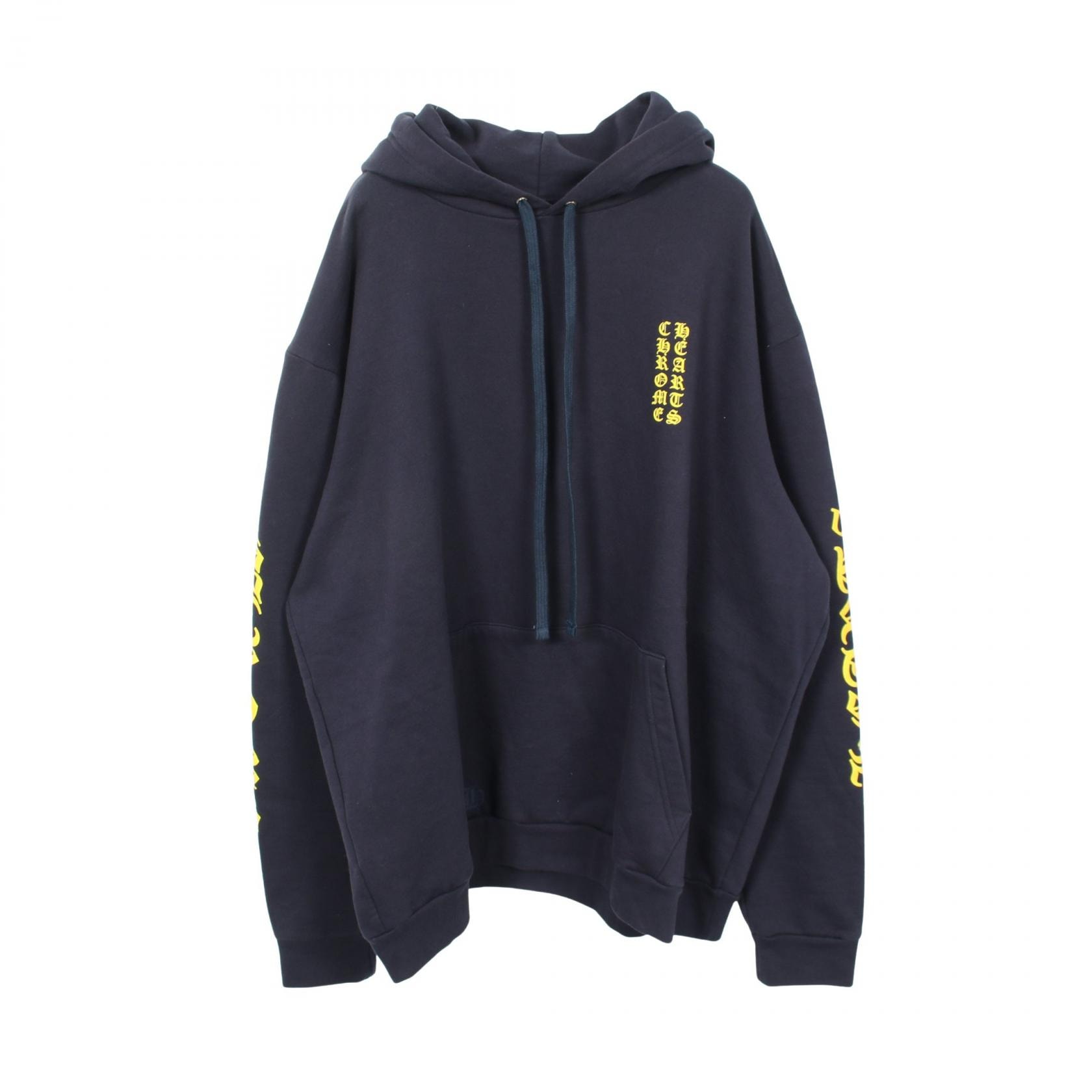 Chrome Hearts Sleeve Logo Print Pullover Hoodie "Navy"