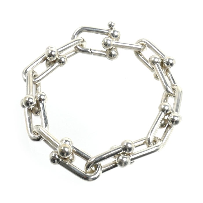 TIFFANY&Co. ティファニー シルバー925 ラージリンク ハードウェア ブレスレット 60153091 63.3g ミディアム ユニセックス【中古】