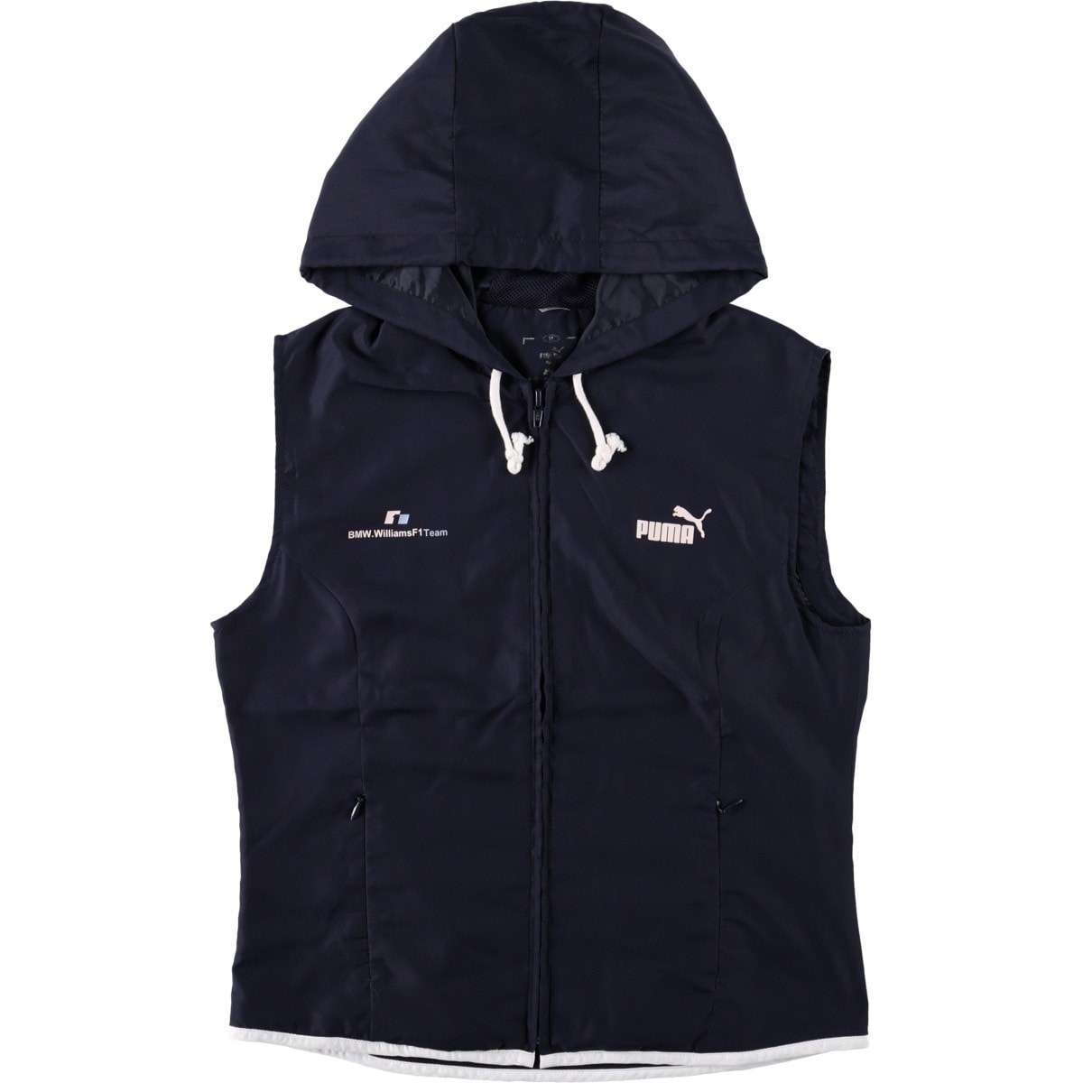 古着 00年代 プーマ PUMA BMW WilliamsF1 Team フード付き ウォームアップベスト レディースM相当/eaa670443