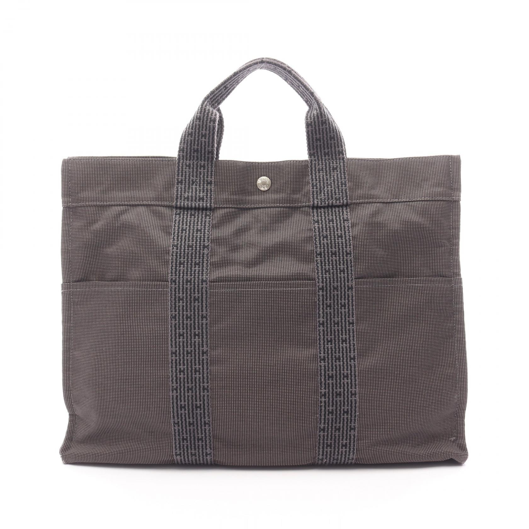 エルメス HERMES エールラインMM トートバッグ バッグ キャンバス メンズ レディース グレー系 【中古】