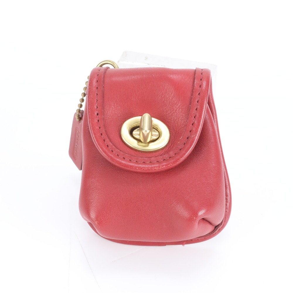 ■新品同様 コーチ ターンロック キーリング 付ポーチ レザー