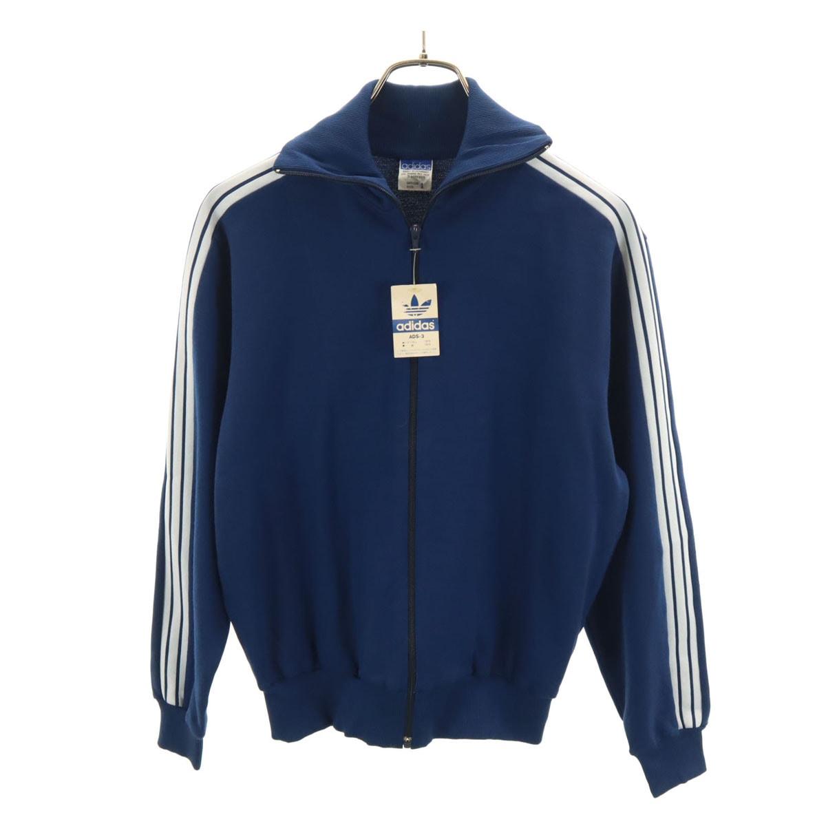 美品 adidas アディダス 70s ADS-3 デッドストック ヴィンテージ 西ドイツタグ トラックジャケット 1 ネイビー ジャージ デサント