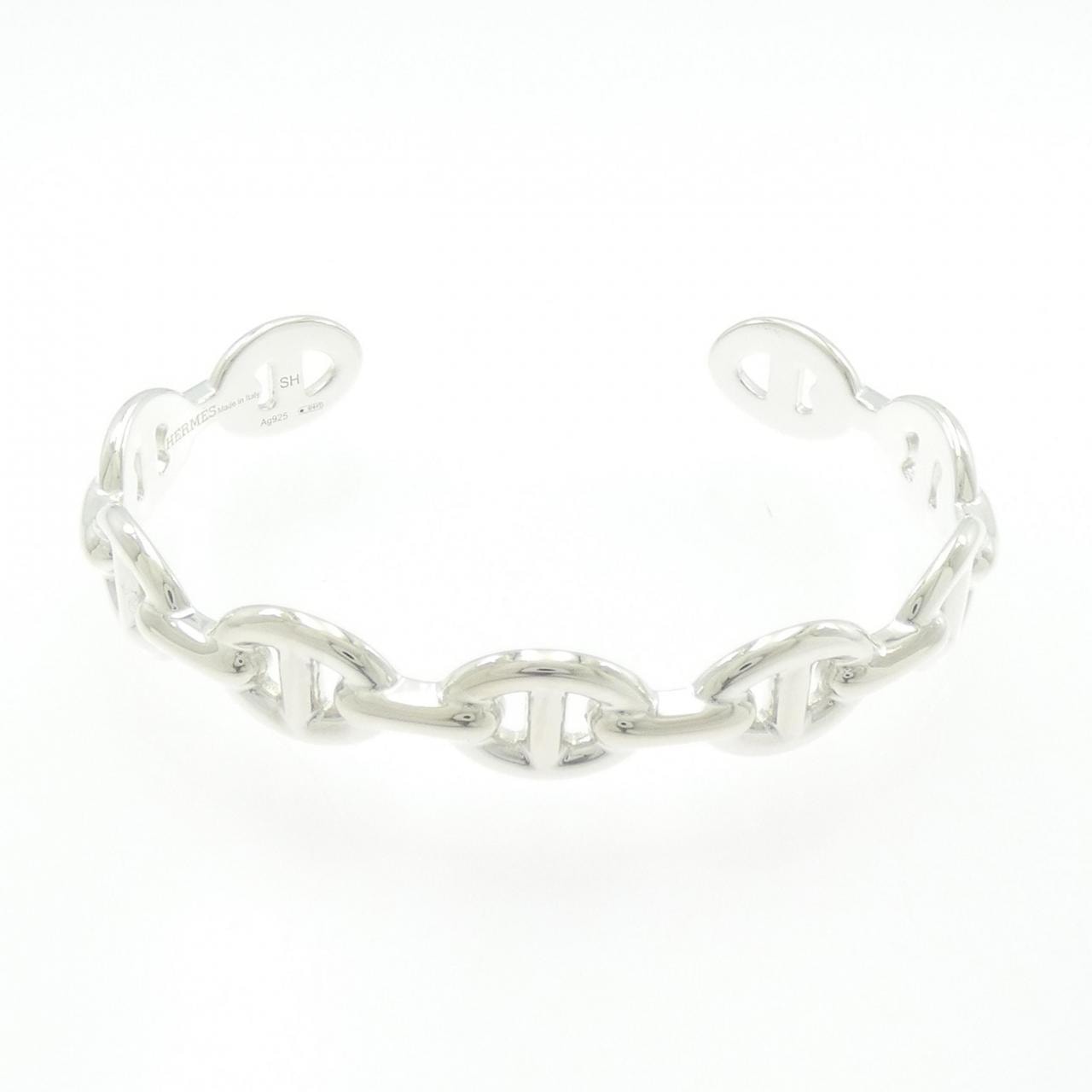 Hermes Chaine D'ancre Enchainee Bracelet Bangle "Silver"