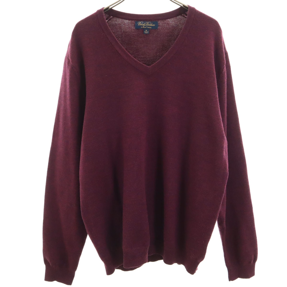 Brooks Brothers ブルックスブラザーズ 長袖 Vネック ニット M 赤紫 セーター