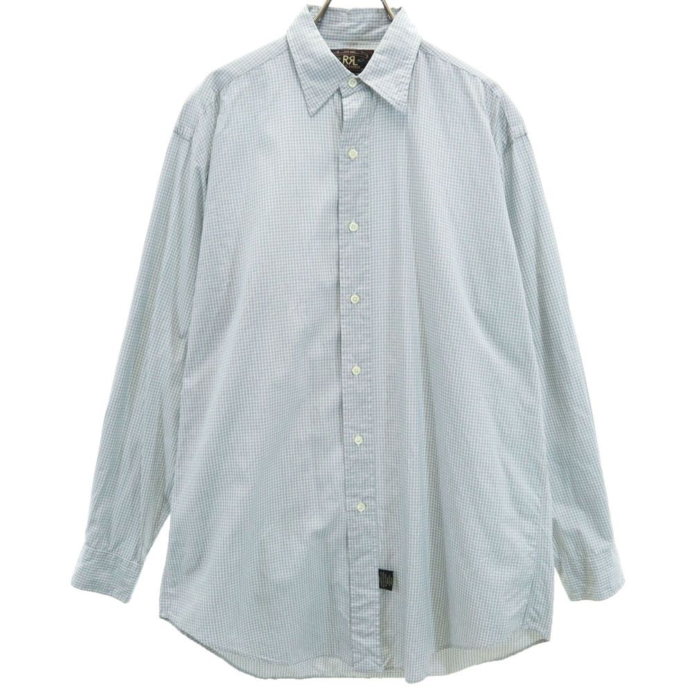RRL ダブルアールエル 90s 初期タグ 赤3星 オールド チェック柄 長袖 シャツ S グレー RALPH LAUREN