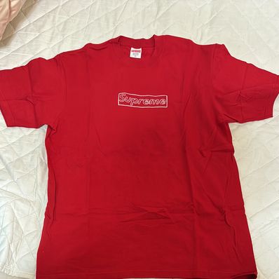 Supreme KAWS Chalk Logo Tee "Red"