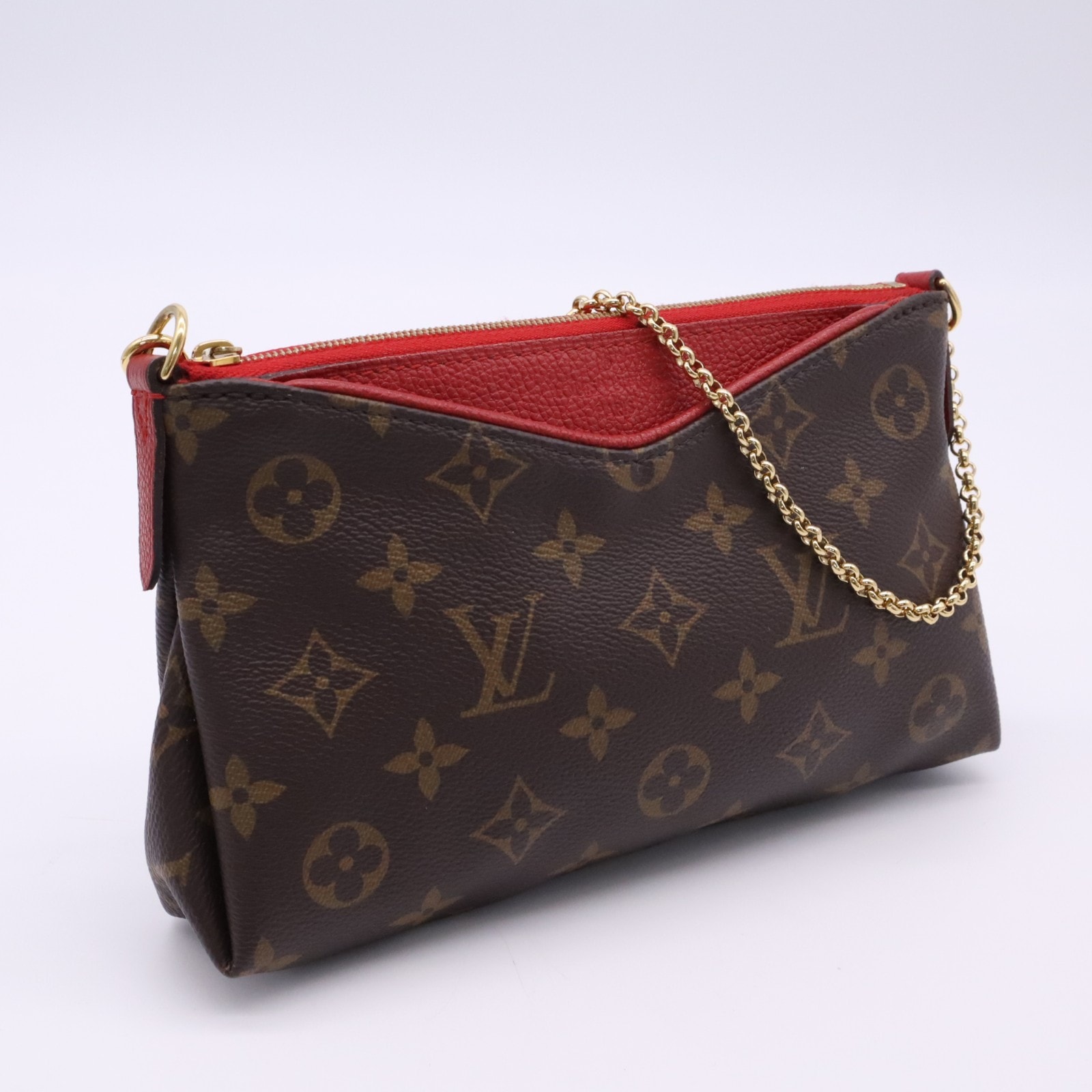 LOUIS VUITTON ルイ・ヴィトン モノグラム パラスクラッチ M41638 ハンドバッグ ブラウン ベージュ コーティングキャンバス レザー レディース