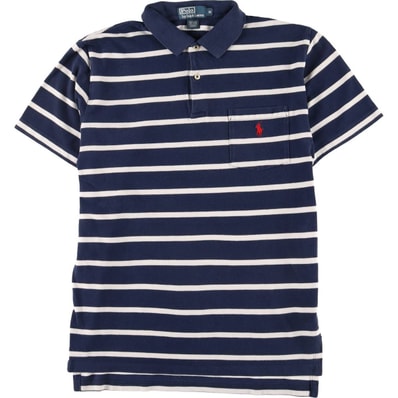 古着 ラルフローレン Ralph Lauren POLO by Ralph Lauren 半袖 ボーダー ポロシャツ メンズM相当/eaa562260