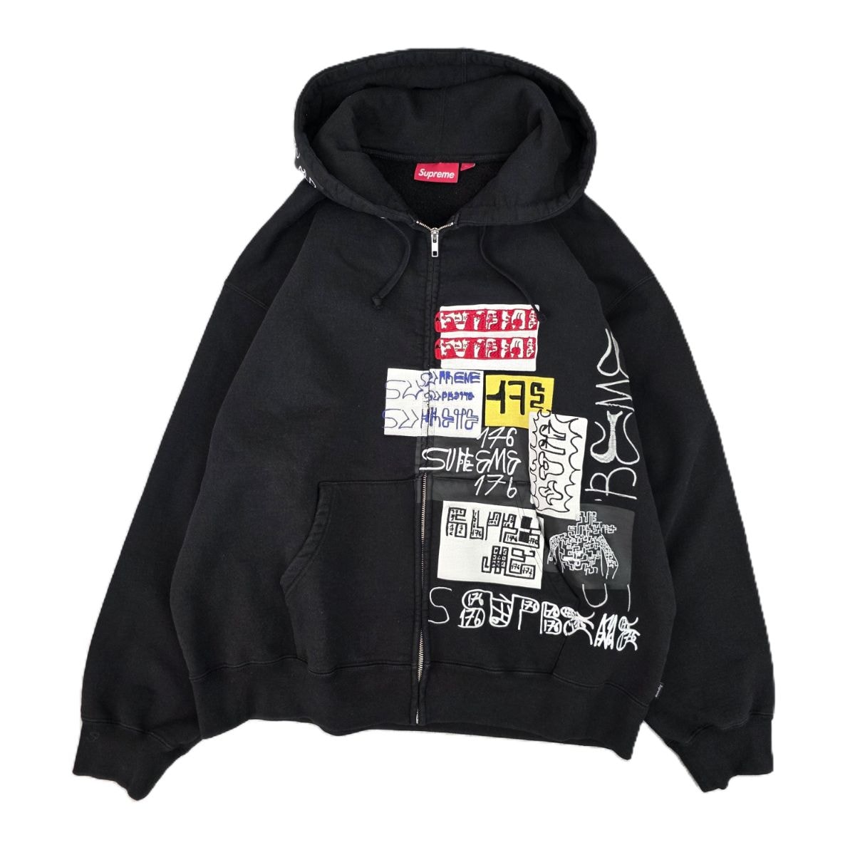 Supreme シュプリーム 25FW 2025年 176 Zip Up Hooded Sweatshirt Black ジップアップ パーカー パーカー XL  メンズ【中古】