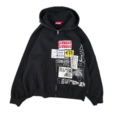 Supreme シュプリーム 25FW 2025年 176 Zip Up Hooded Sweatshirt Black ジップアップ パーカー パーカー XL メンズ【中古】
