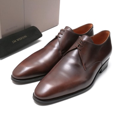 J.M WESTON ジェイエムウエストン 3 EYELETS DERBY コンティ ドレスシューズ サイズ7/E(UK)8E(US) ダービーシューズ 靴 437 ラストL2 フランス製 ブランド古着【中古】20250405/RA3945