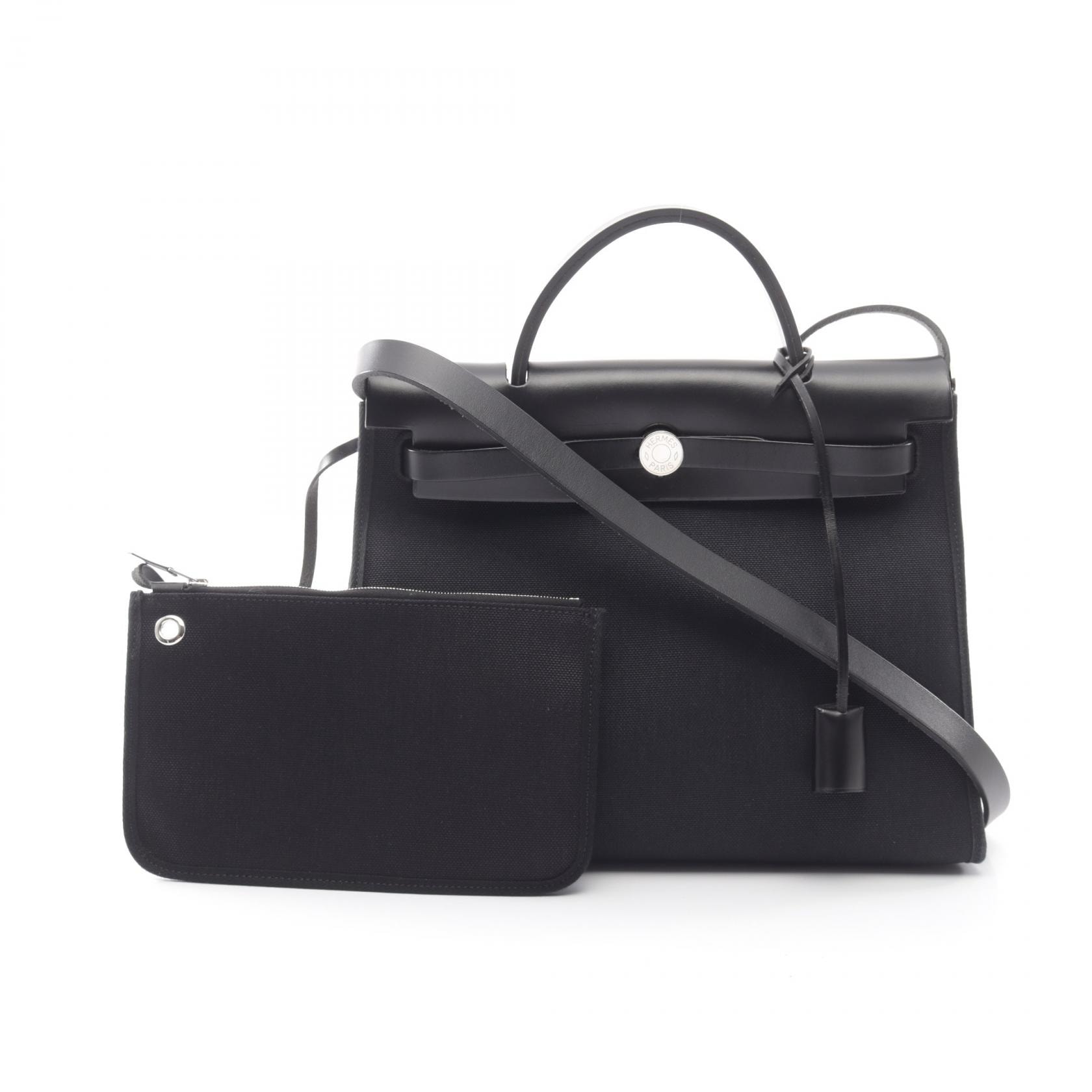 エルメス HERMES エールバッグジップPM 2WAY ハンドバッグ バッグ トワルミリタリー / ヴァッシュハンター トワルミリタリー U刻印(2022年製造) レディース ブラック系 【中古】