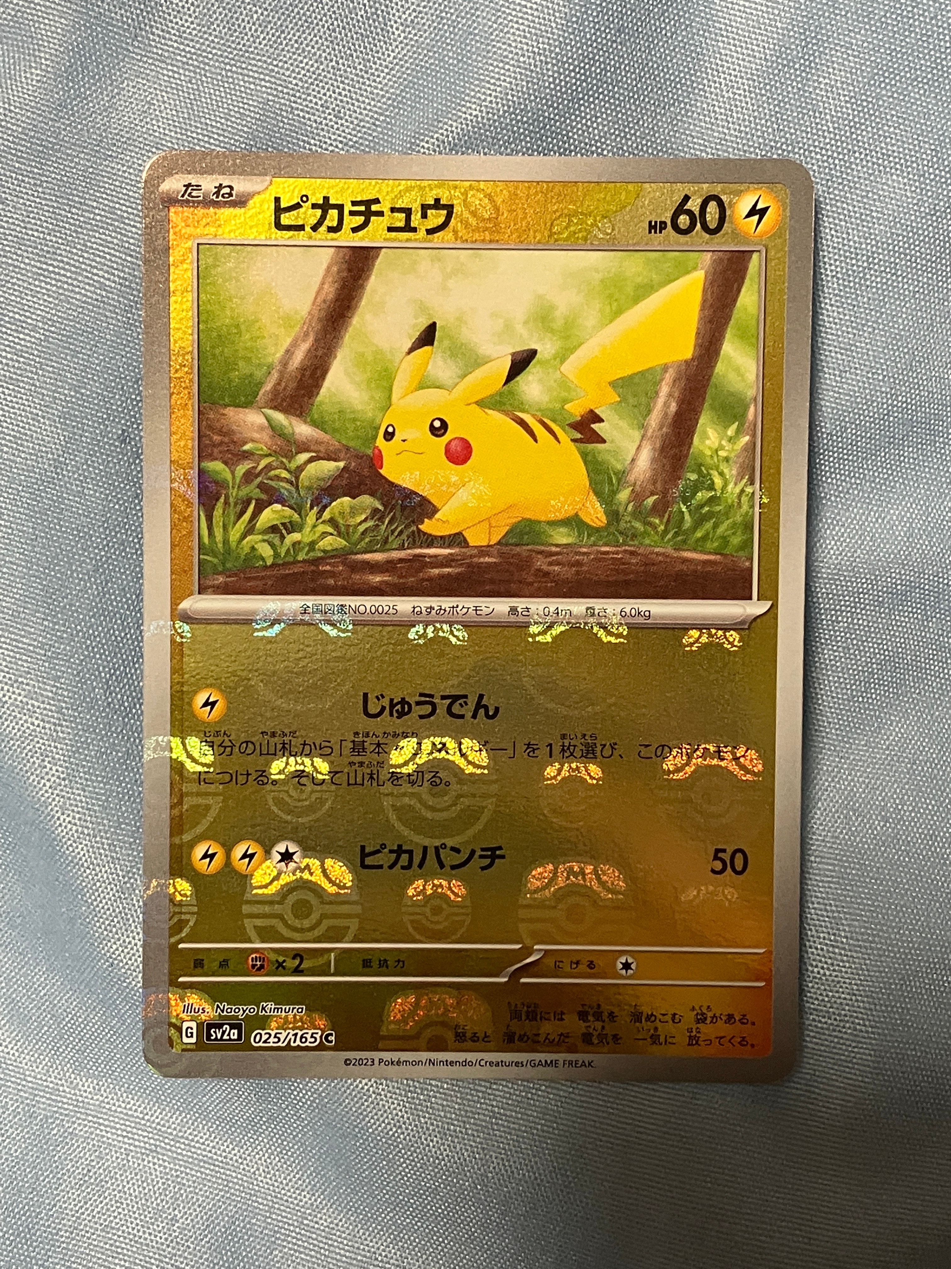 ピカチュウ C: マスターボールミラー (マスボピカチュウ) [SV2a 025/165](強化拡張パック「ポケモンカード151」)