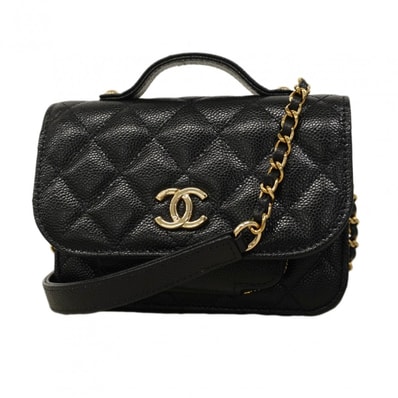 ★最終価格★SALE【6cc3827-k】シャネル ハンドバッグ マトラッセ チェーンショルダー アンフィニティ キャビアスキン ブラック シャンパンゴールド金具 2wayバッグ【中古】レディース