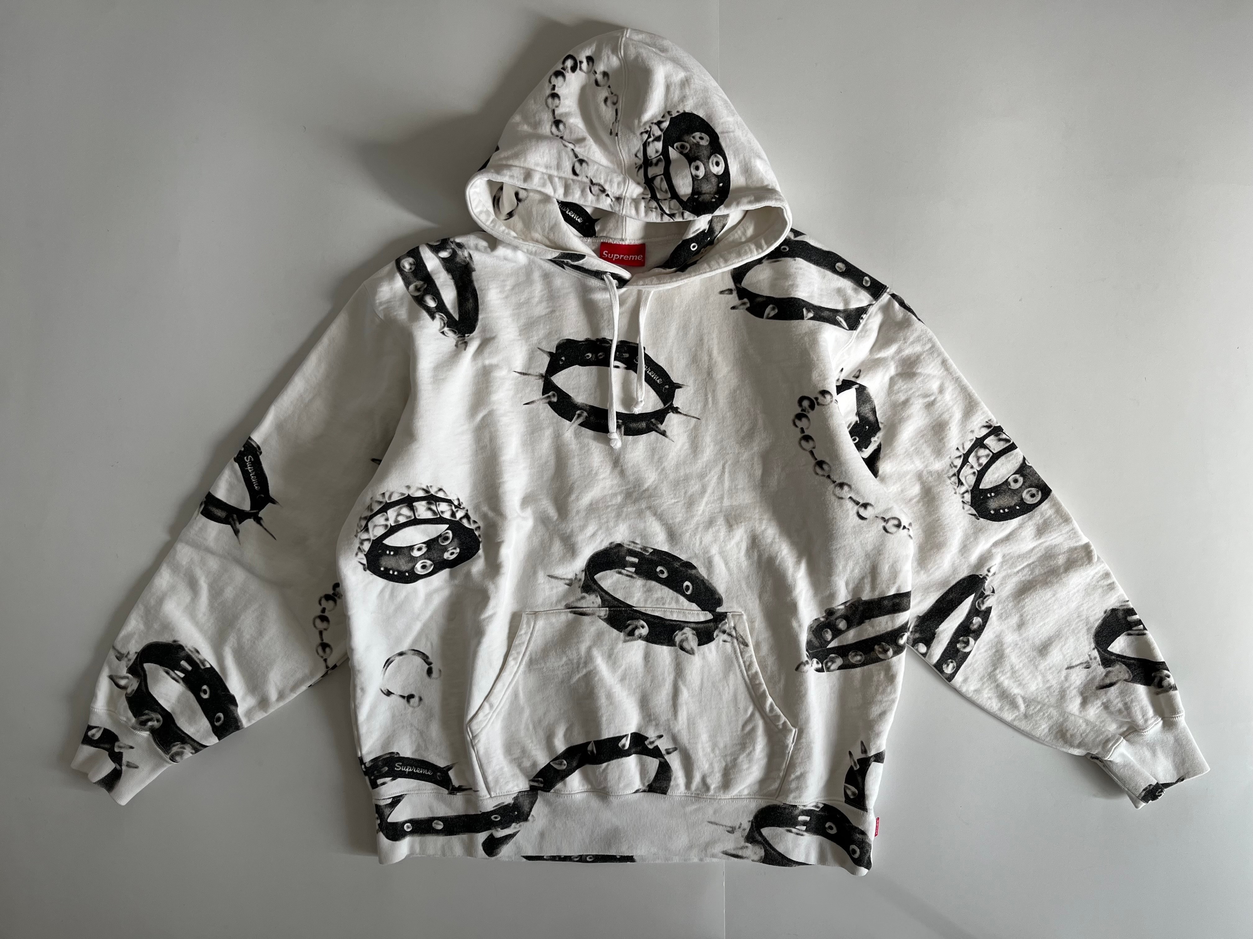 Supreme Studded Collars Hooded Sweatshirt "White"