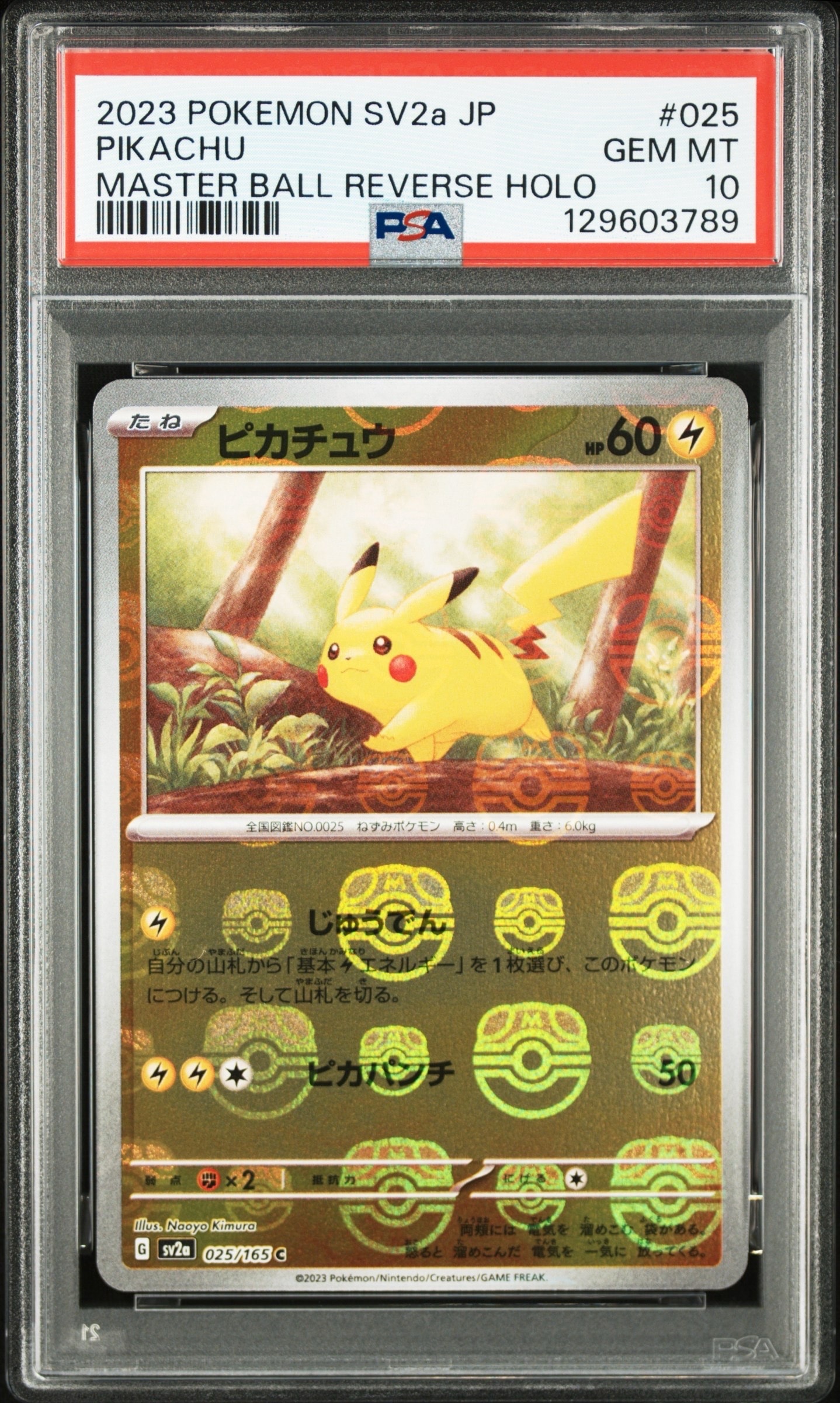 ピカチュウ C: マスターボールミラー (マスボピカチュウ) [SV2a 025/165](強化拡張パック「ポケモンカード151」)