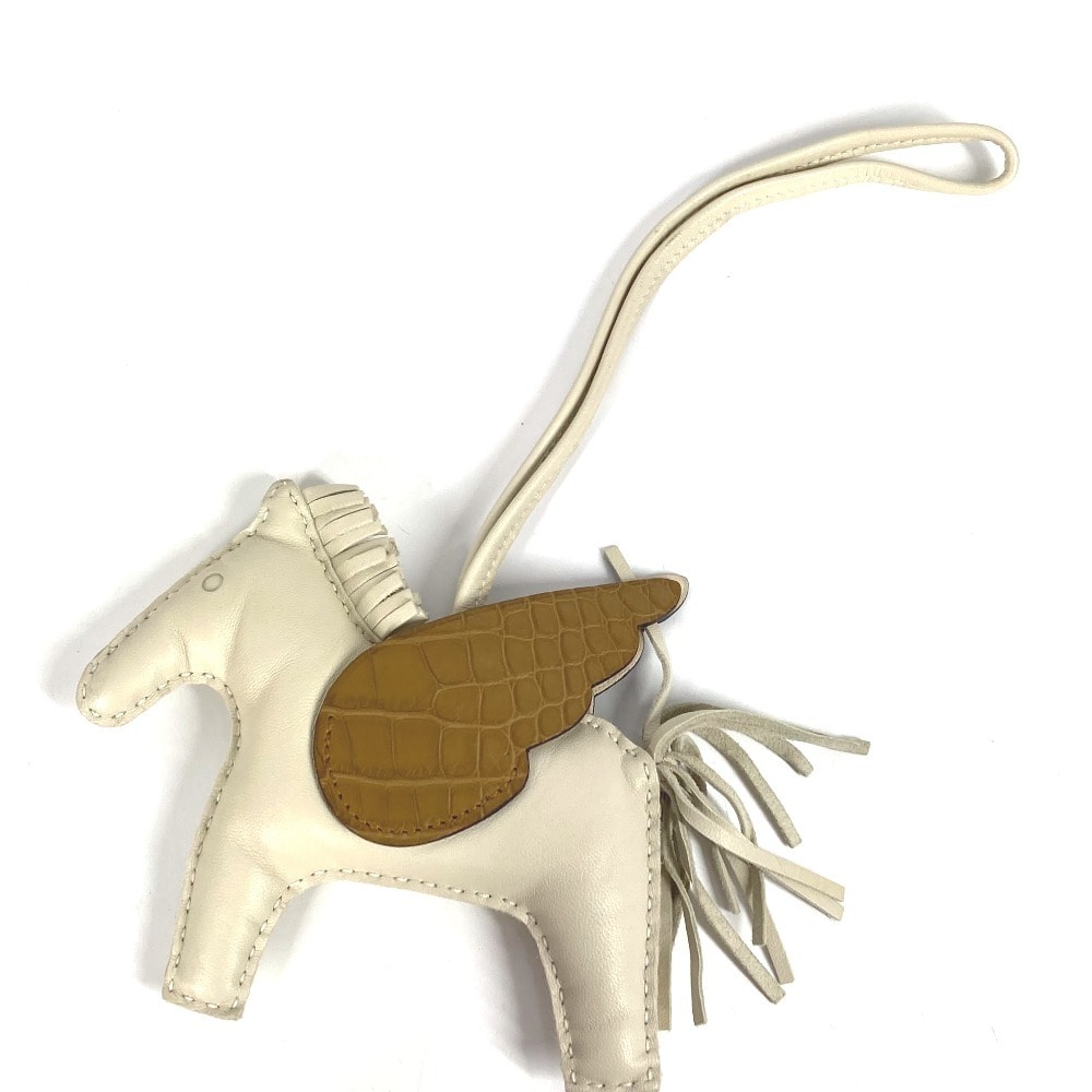 エルメス HERMES ロデオ ペガサス タッチ MM ロデオペガサスMM タッチ  クロコダイル クロコ バッグチャーム 馬 キーホルダー チャーム アニョーミロ Z刻 クレ/クラフト ホワイト系