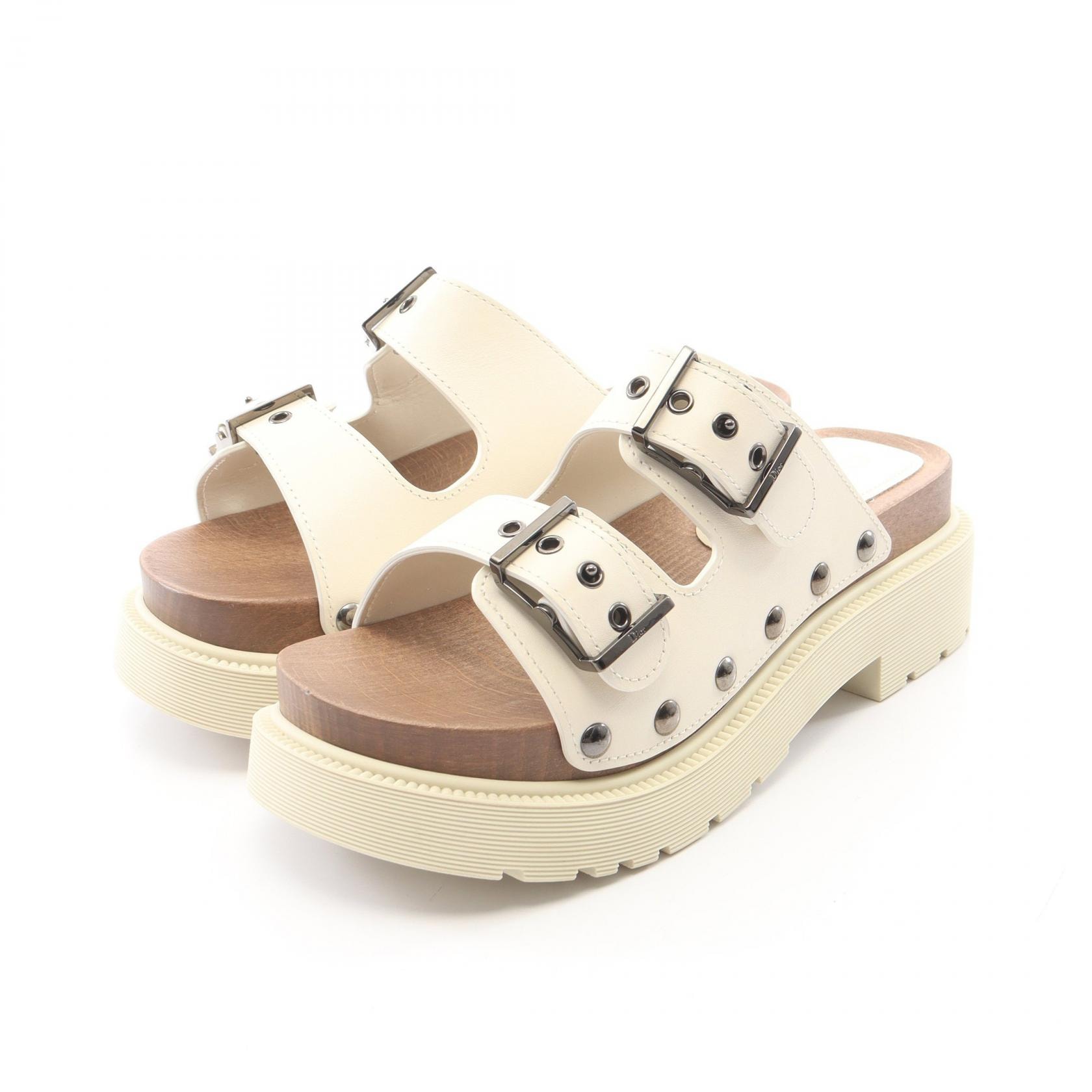 ディオール Dior DIORQUAKE サンダル 靴 レザー レディース ホワイト系 【中古】