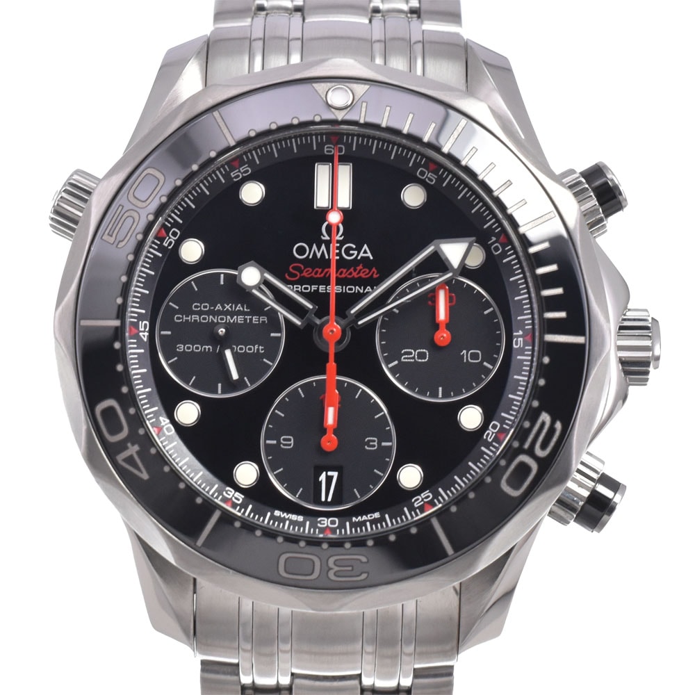 オメガ OMEGA 212.30.42.50.01.001 シーマスター ダイバー300m ブラック 自動巻き メンズ 美品 保証書付き 腕時計 N#150973