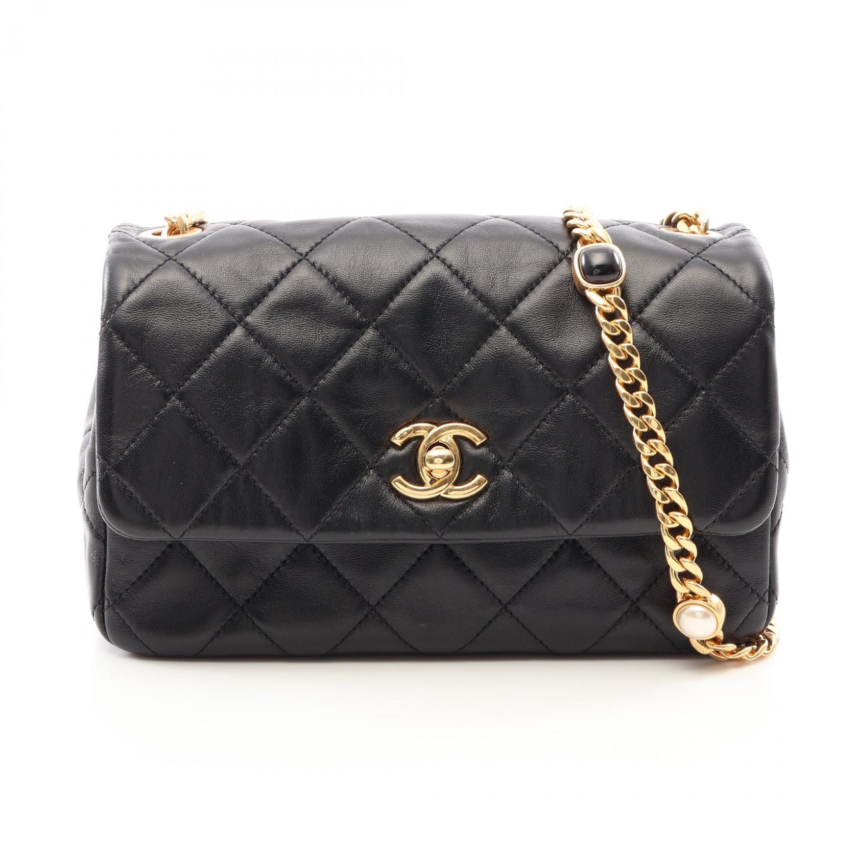 シャネル CHANEL マトラッセ ショルダーバッグ バッグ ラムスキン(羊革) レディース ブラック系 AS3479 【中古】
