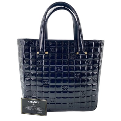 シャネル CHANEL チョコバー トートバッグ エナメル【中古】