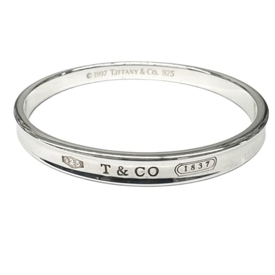 TIFFANY 極美品 ティファニー 1837 バングル シルバー SV925 約18cm ブレスレット 保存袋付属 プレゼント ギフト レディース Aランク 中古 鑑定済 ティファニーブレスレット