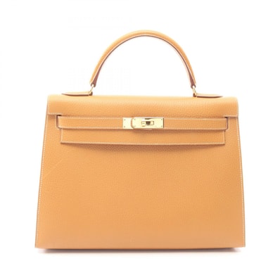 エルメス HERMES ケリー32 ナチュラルサブレ 外縫い 2WAY ハンドバッグ バッグ アルデンヌ アルデンヌ □A刻印(1997年製造) レディース ブラウン系 【中古】