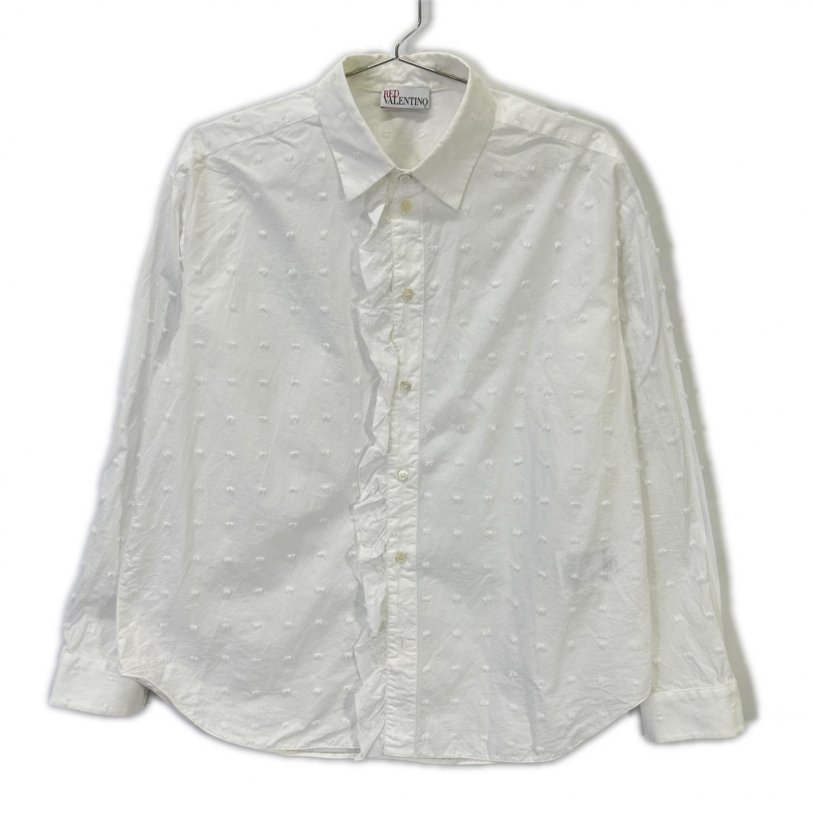 レッドヴァレンチノ SR0AB1Z54J2 ホワイト コットン フリル 長袖シャツ 40