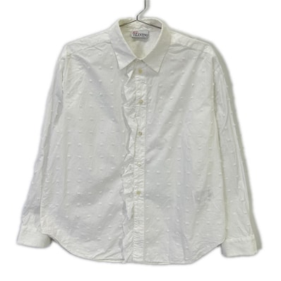 レッドヴァレンチノ SR0AB1Z54J2 ホワイト コットン フリル 長袖シャツ 40