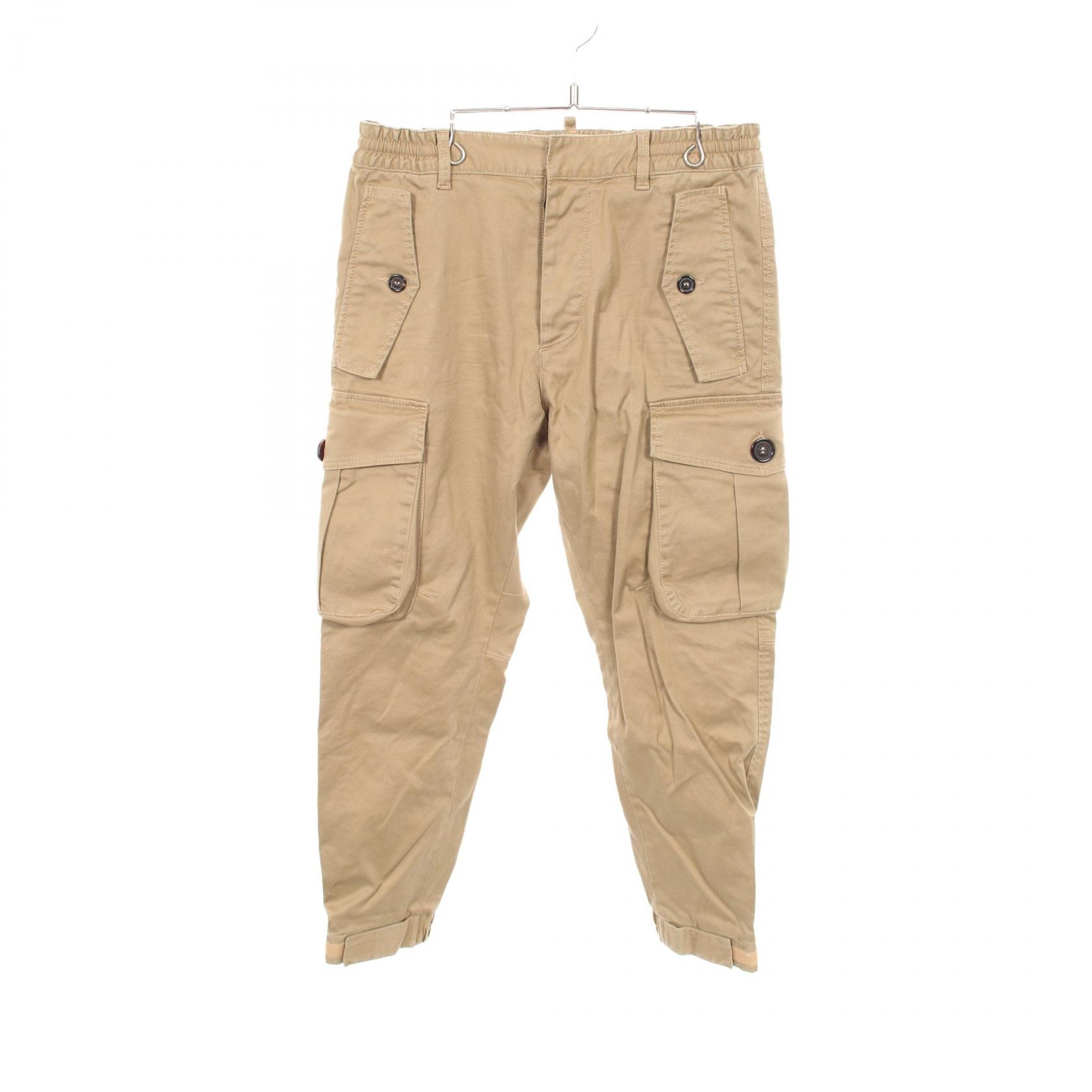 ディースクエアード DSQUARED2 ボタンフライ カーゴパンツ 衣料品 ボトムス コットン メンズ カーキ系 【中古】