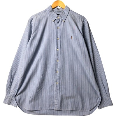 古着 ラルフローレン Ralph Lauren CLASSIC FIT 長袖 ボタンダウンストライプシャツ メンズXL相当/eaa578239