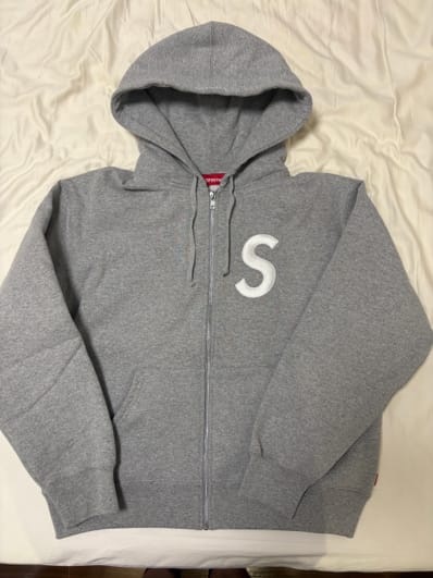 Supreme S Logo Zip Up Hooded Sweatshirt (25FW) "Heather Grey"