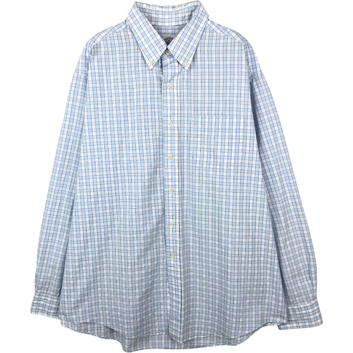 古着 ブルックスブラザーズ Brooks Brothers Est.1818 長袖 ボタンダウンチェックシャツ USA製 メンズXL相当/eaa662910