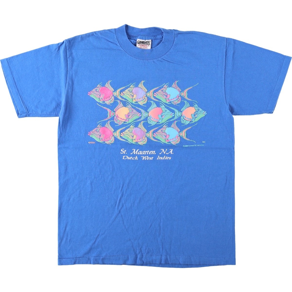 古着 90年代 オニータ ONEITA 魚柄 アニマルTシャツ USA製 メンズM相当 ヴィンテージ/eaa642395