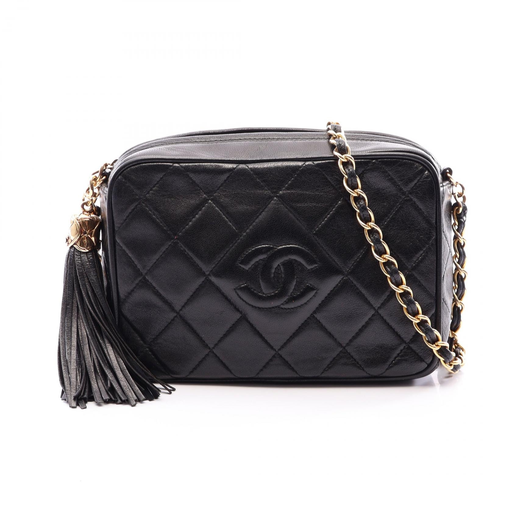 C (やや傷や汚れあり)】シャネル CHANEL ダイヤステッチ ミニ タッセル 
