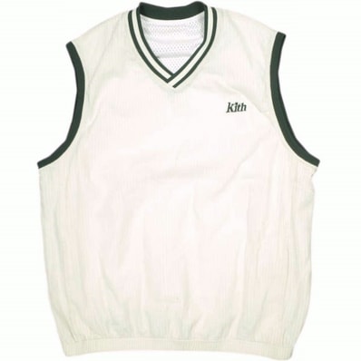 KITH NYC x wilson キスニューヨークシティ ウィルソン 25SS 別注 Dobby Reversible Vest ドビーリバーシブルベスト 25071060004420 M Sandrift ジレ トップス g23724