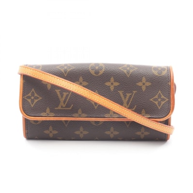 ルイ・ヴィトン LOUIS VUITTON ポシェット ツインPM ショルダーバッグ バッグ PVCコーティングキャンバス レザー モノグラム レディース ブラウン系 M51854 【中古】