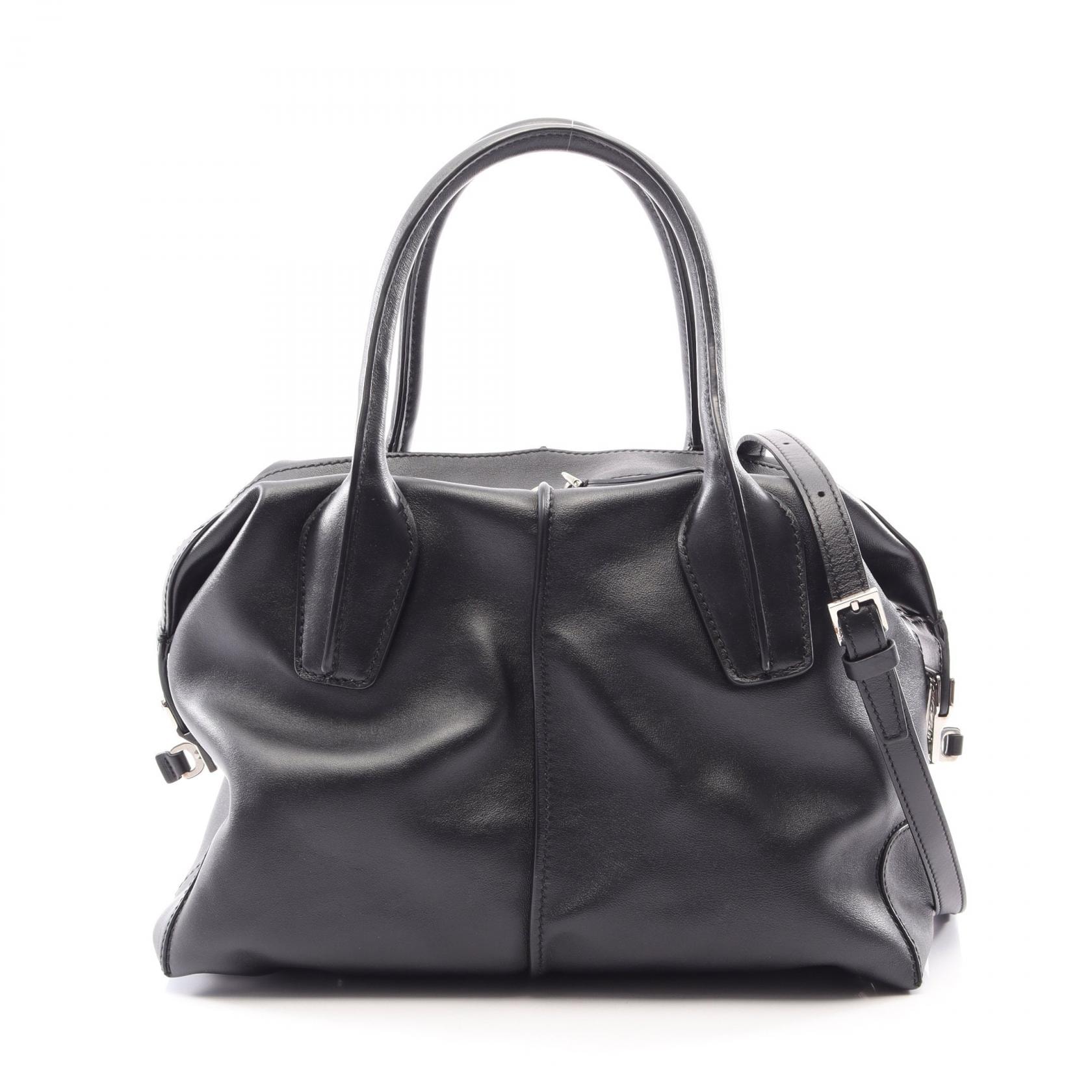 トッズ TOD'S Dスタイリング 2WAY ハンドバッグ バッグ レザー レディース ブラック系 【中古】