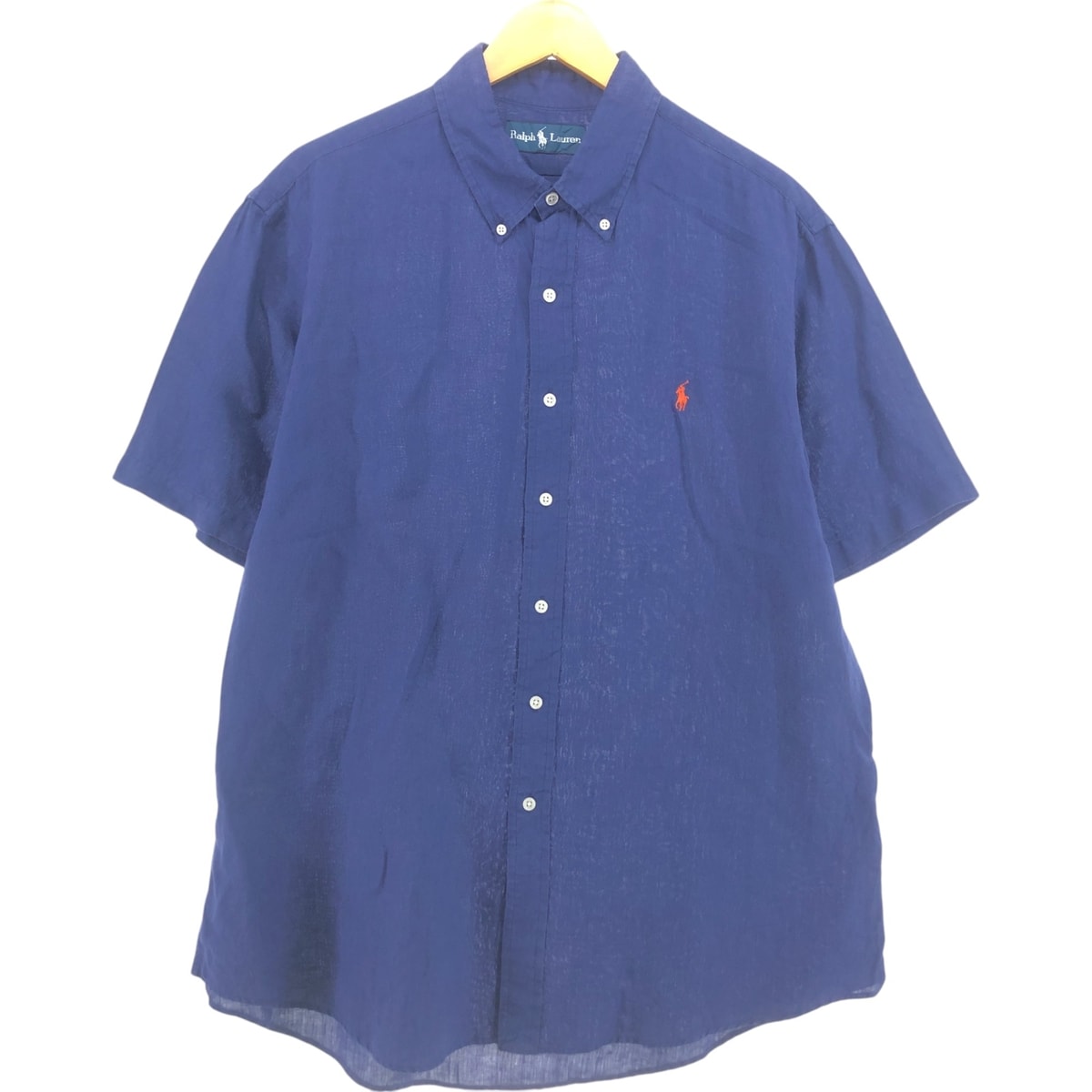 古着 ラルフローレン Ralph Lauren 半袖 リネン ボタンダウンシャツ メンズXL相当/eaa539349