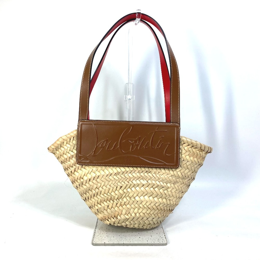 クリスチャンルブタン Christian Louboutin バスケット 1215226 かごバッグ カゴバッグ トートバッグ ショルダーバッグ 肩掛け ハンドバッグ ラフィア ベージュ
