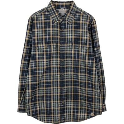古着 カーハート Carhartt RELAXED FIT チェック柄 長袖 ボタンダウン ワークシャツ メンズM相当/eaa663385
