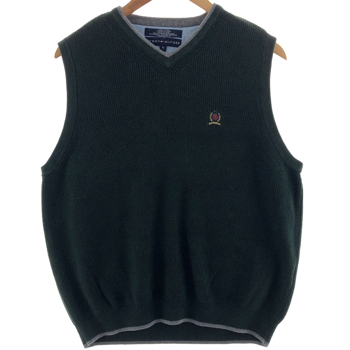 古着 トミーヒルフィガー TOMMY HILFIGER Vネック コットンニットベスト メンズM相当/eaa381026