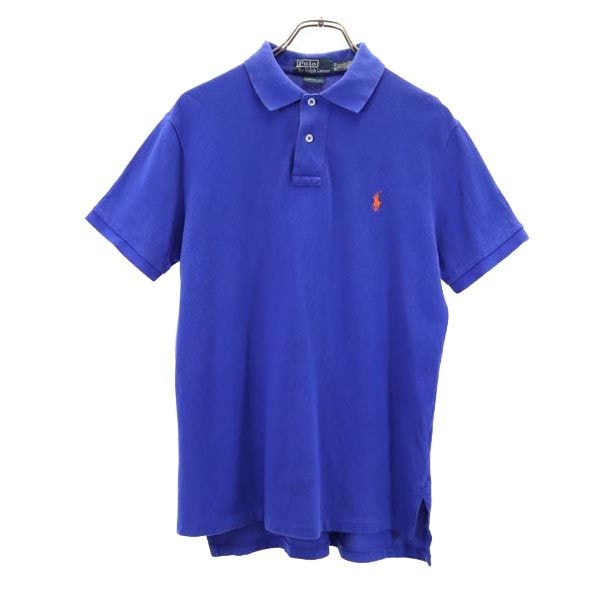 Polo by Ralph Lauren ポロバイラルフローレン 半袖 ポロシャツ M 青 鹿の子